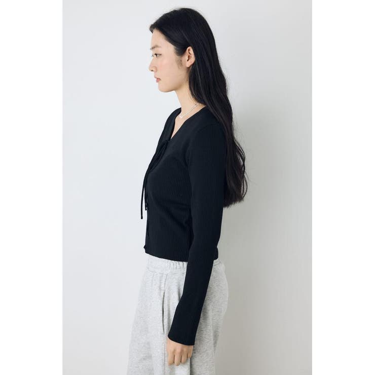 フェイクレイヤードレースアップニット | AZUL BY MOUSSY | 詳細画像4 
