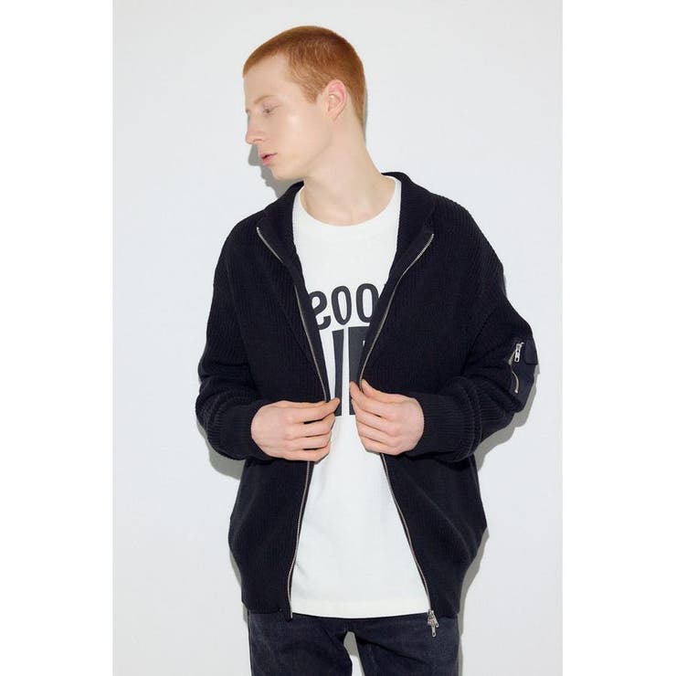 スタンドカラーWジップニット | AZUL BY MOUSSY | 詳細画像16 