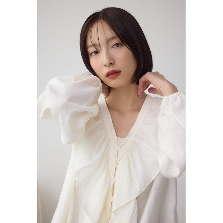 レースアップラッフルブラウス | AZUL BY MOUSSY | 詳細画像2 