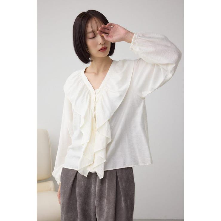 レースアップラッフルブラウス | AZUL BY MOUSSY | 詳細画像3 