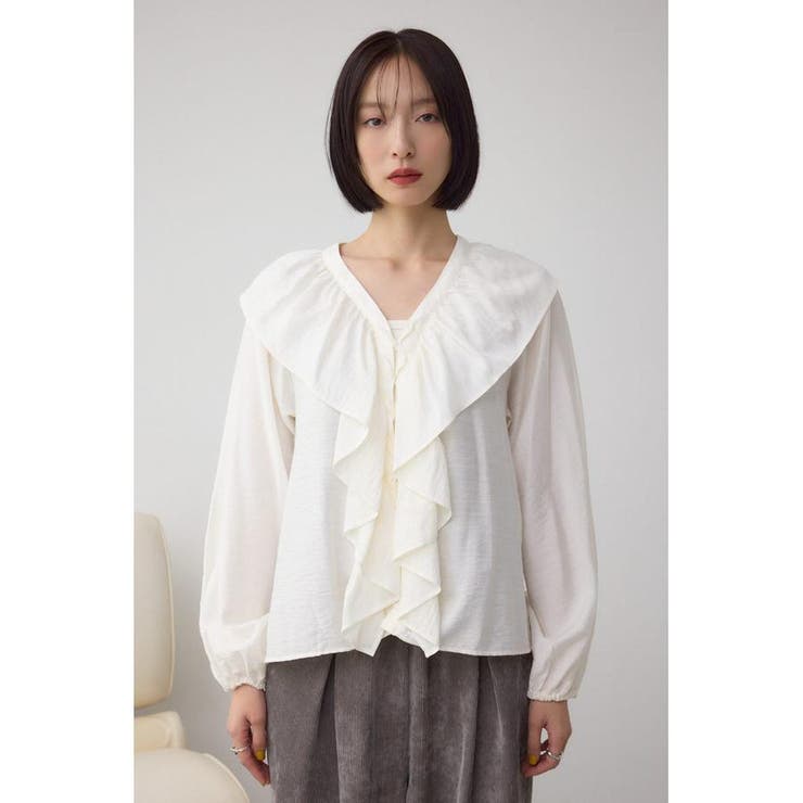 レースアップラッフルブラウス | AZUL BY MOUSSY | 詳細画像5 