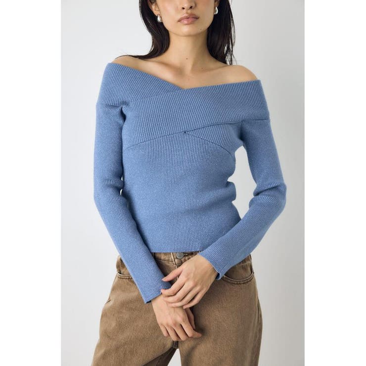 クロスデザイン長袖ニットトップス | AZUL BY MOUSSY | 詳細画像29 