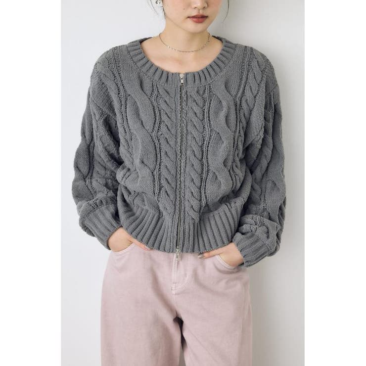 ダブルジップニットカーディガン | AZUL BY MOUSSY | 詳細画像28 