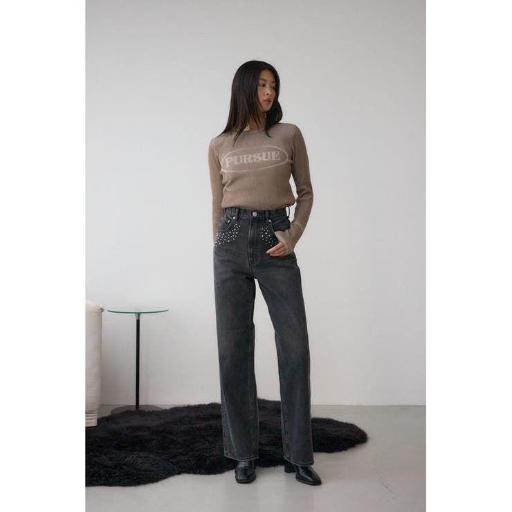 ジャガードロゴリブトップス | AZUL BY MOUSSY | 詳細画像14 