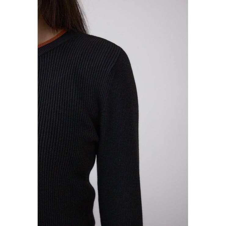 格上げ ヘンリーネックデザインニットトップス | AZUL BY MOUSSY | 詳細画像8 