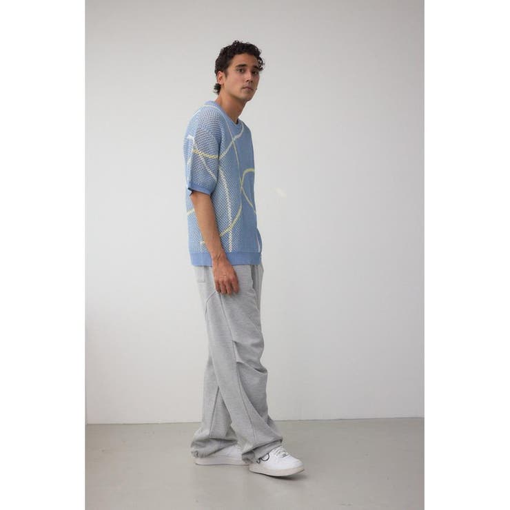 ライン柄クルーネック半袖ニット | AZUL BY MOUSSY | 詳細画像24 