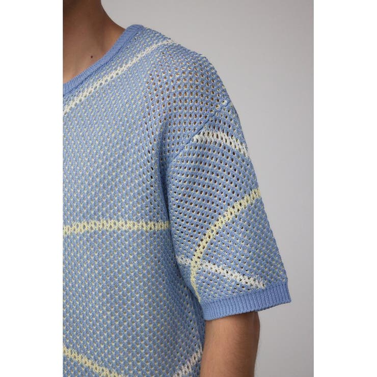 ライン柄クルーネック半袖ニット | AZUL BY MOUSSY | 詳細画像29 