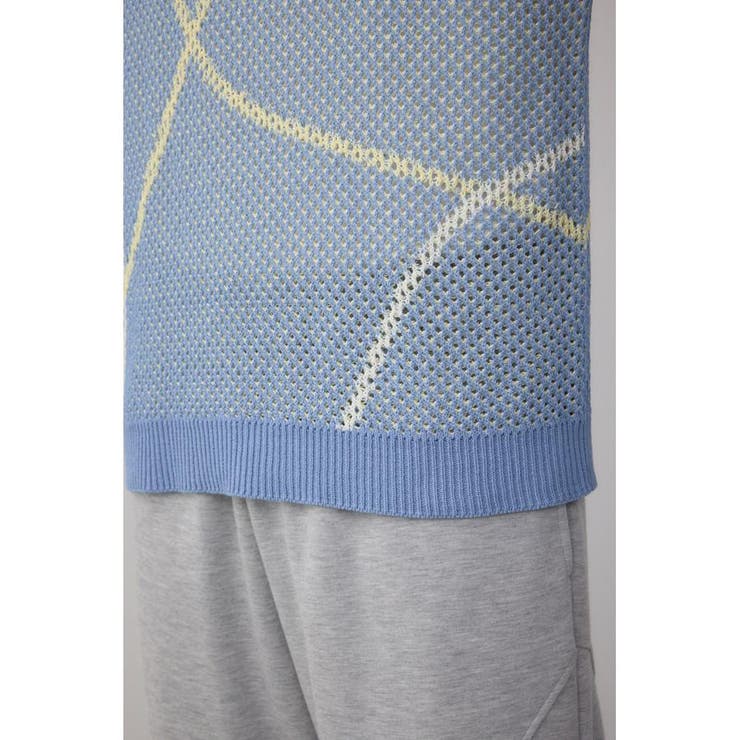 ライン柄クルーネック半袖ニット | AZUL BY MOUSSY | 詳細画像30 