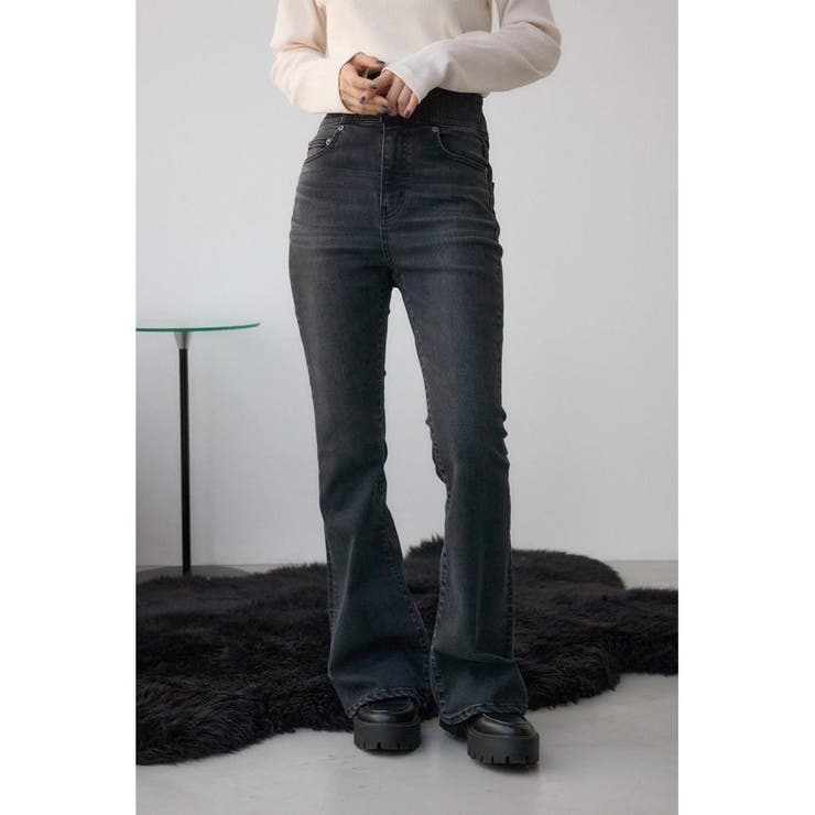 L/BLK1 | AZUL DENIM H/Wバックリボンフレアデニム | AZUL BY MOUSSY