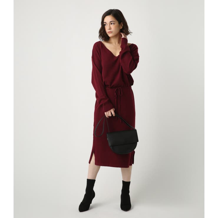 両Vネックブラウジングニットワンピース[品番：AZLW0012969]｜AZUL BY  MOUSSY（アズールバイマウジー）のレディースファッション通販｜SHOPLIST（ショップリスト）