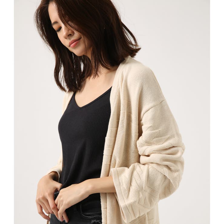 ネイティブ柄ニットカーデ[品番：AZLW0014064]｜AZUL BY MOUSSY