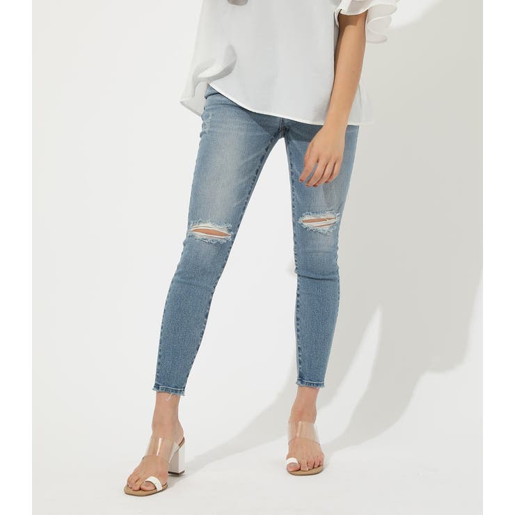 クラッシュデニムスキニー[品番：AZLW0015301]｜AZUL BY MOUSSY