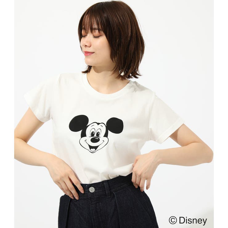 DISNEY ディズニー ミッキー ミニーレンチキュラープリントT