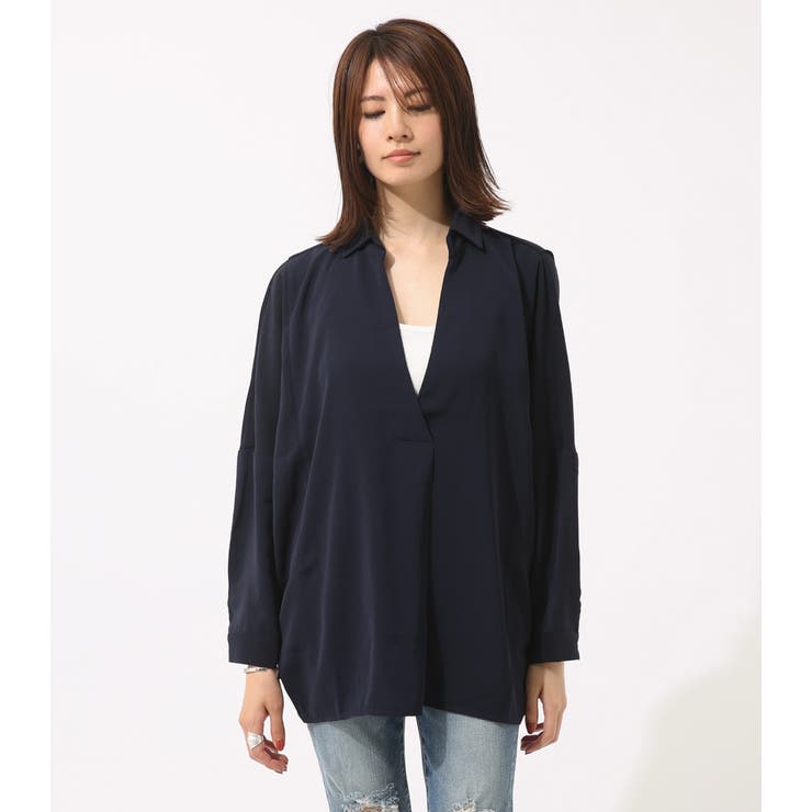 ドロップショルダースキッパーブラウス[品番：AZLW0013423]｜AZUL BY  