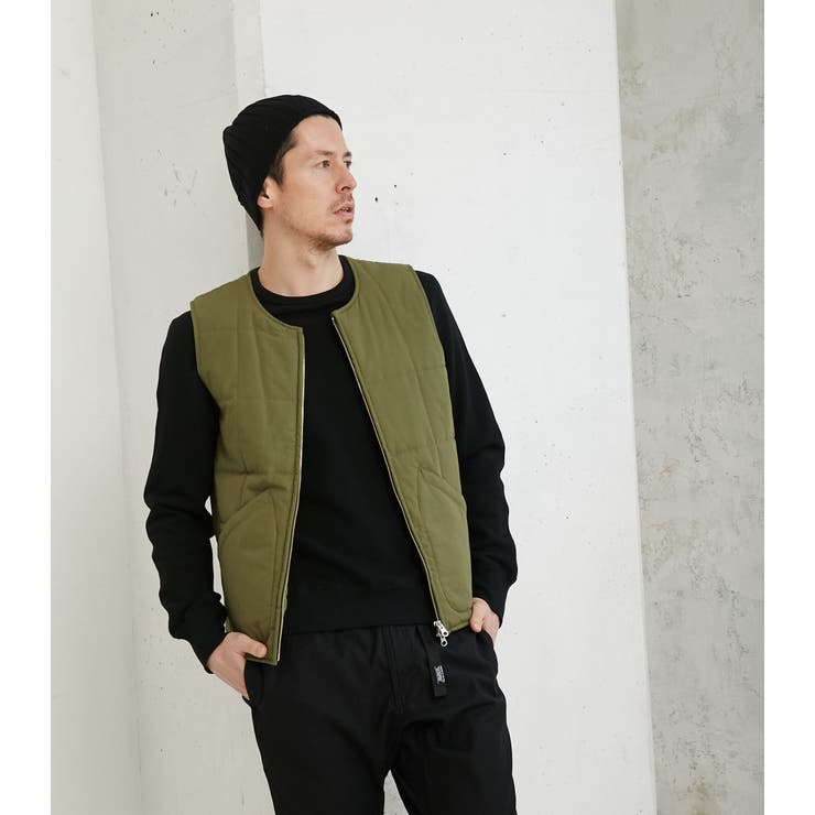 ノーカラー薄中綿ベスト[品番：AZLW0013159]｜AZUL BY MOUSSY