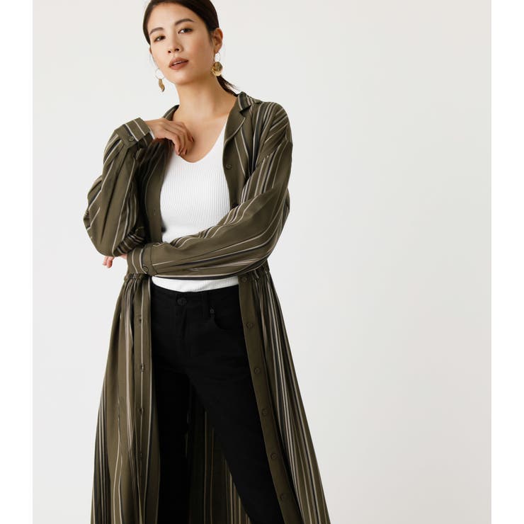 STRIPE BLOUSING MAXI[品番：AZLW0016422]｜AZUL BY MOUSSY