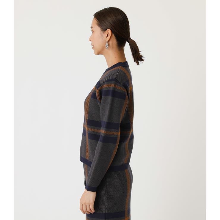 BIG CHECK KNIT TOPS/ビッグチェックニットトップス