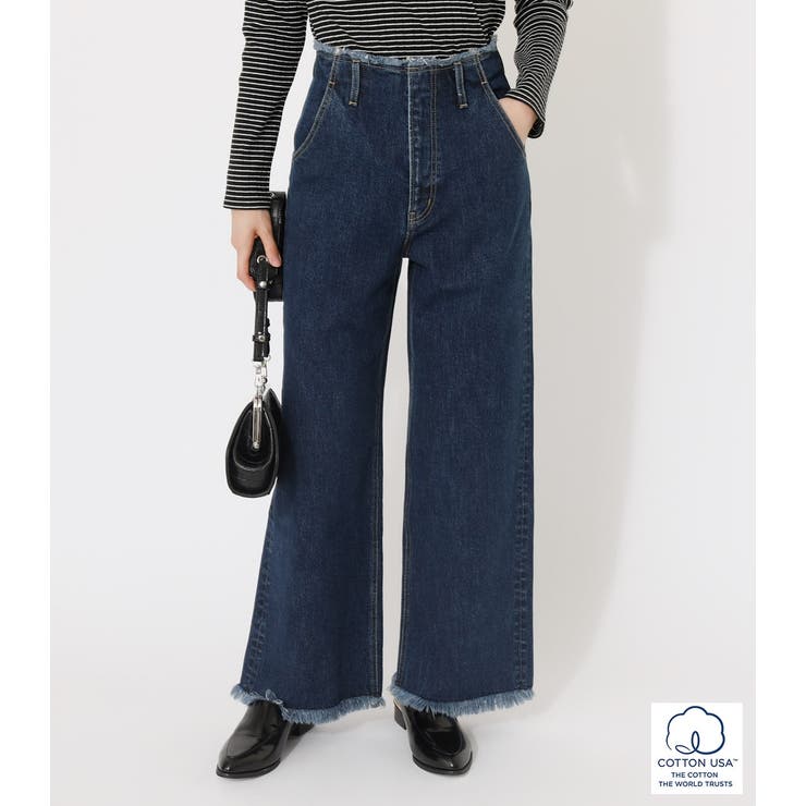 夏セール開催中 MAX80%OFF！ FRINGE WIDE/フリンジデニムワイド[品番：AZLW0016929 DENIM パンツ