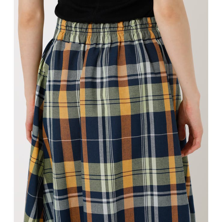 BIG CHECK WRAP SKIRT/ビッグチェックダブルラップスカート[品番