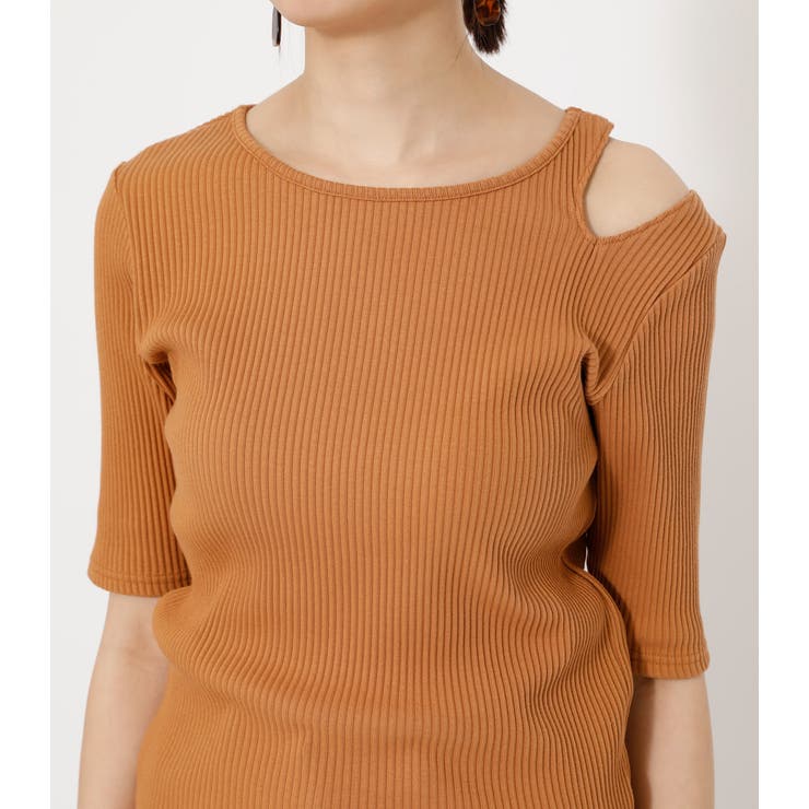 DESIGN CUT RIB TOPS/デザインカットリブトップス[品番