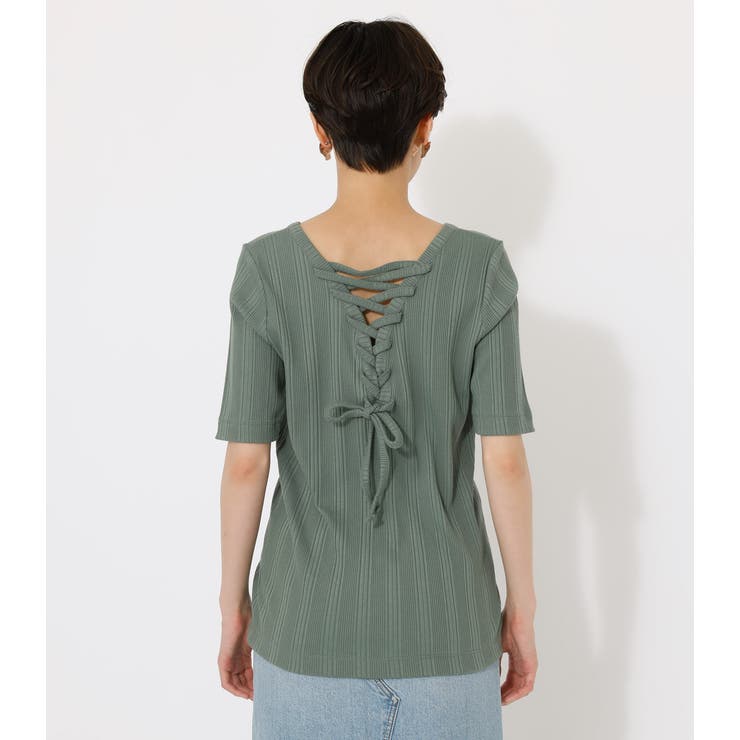 BACK LACE UP TOPS/バックレースアップトップス[品番：AZLW0016980