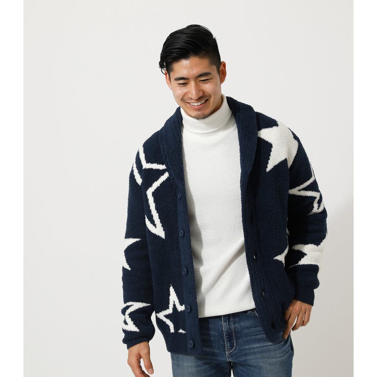 アカンサス ムータ コラボ ロゴショールカラーセーター WAVEオフホワイト SOFT BOA SHAWL CARDIGAN/ソフトボアショールカーディガン[品番