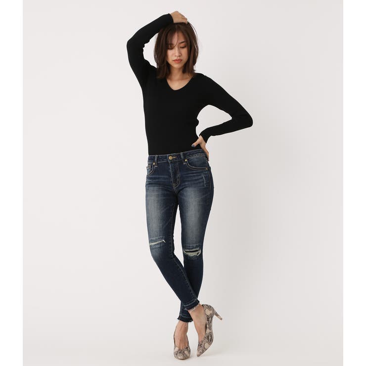 Repair Denim Skinny 品番 Azlw Azul By Moussy アズールバイマウジー のレディースファッション通販 Shoplist ショップリスト