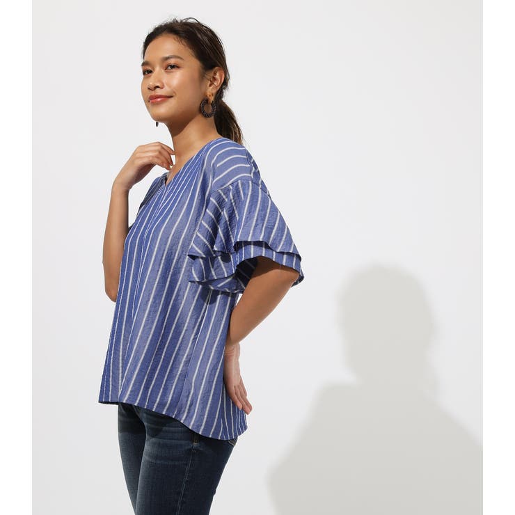 BACK RIBBON FRILL BLOUSE[品番：AZLW0015566]｜AZUL BY MOUSSY