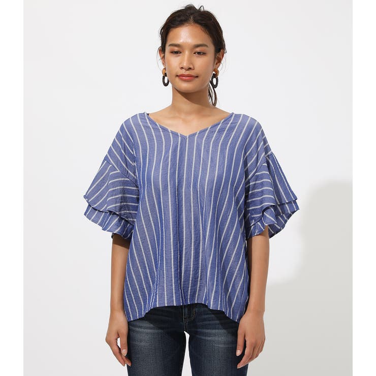 BACK RIBBON FRILL BLOUSE[品番：AZLW0015566]｜AZUL BY MOUSSY