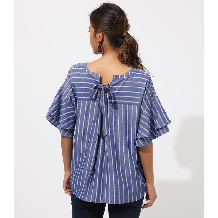 BACK RIBBON FRILL BLOUSE[品番：AZLW0015566]｜AZUL BY MOUSSY