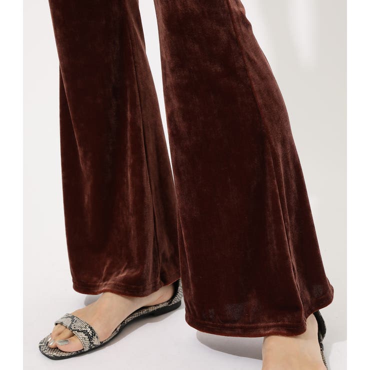 CRASH VELOR FLARE PANTS/クラッシュベロアフレアパンツ