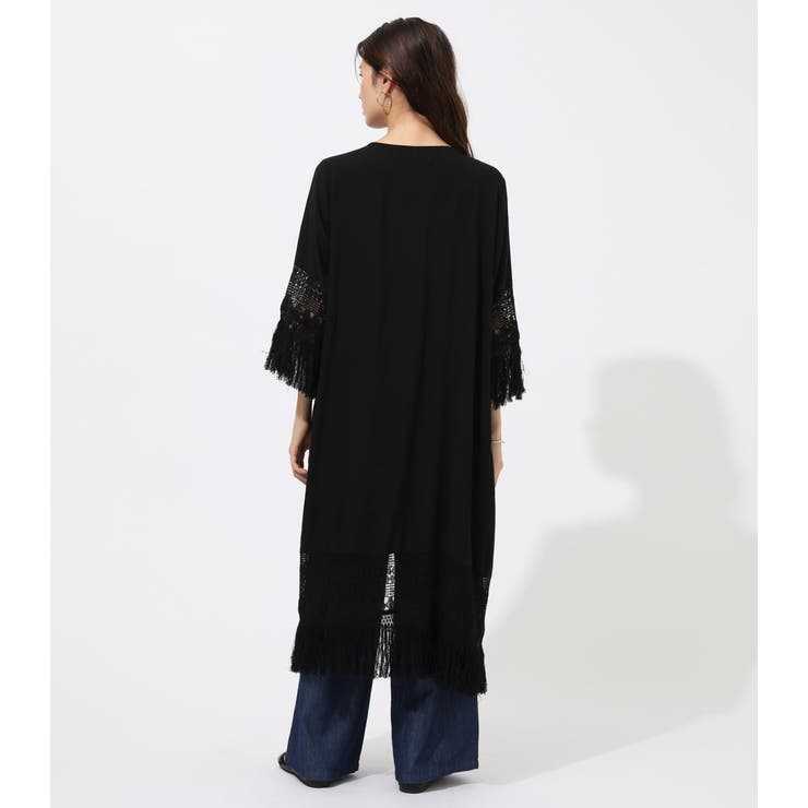 【好評にて期間延長】 LACE FRINGE GOWN/レースフリンジガウン[品番：AZLW0015615 カーディガン