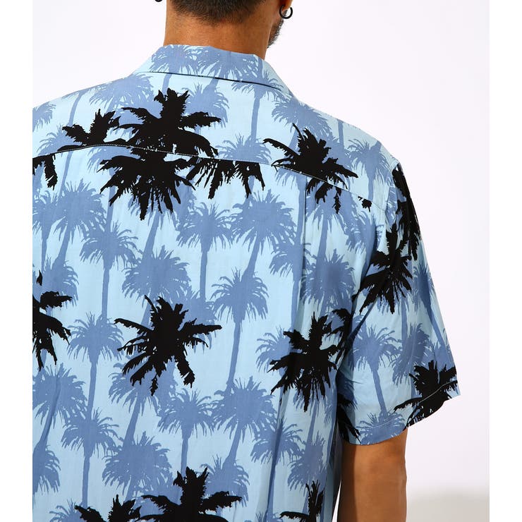AZUL パームツリー 夕焼け 半袖シャツ AZUL パームツリー 夕焼け 半袖シャツ