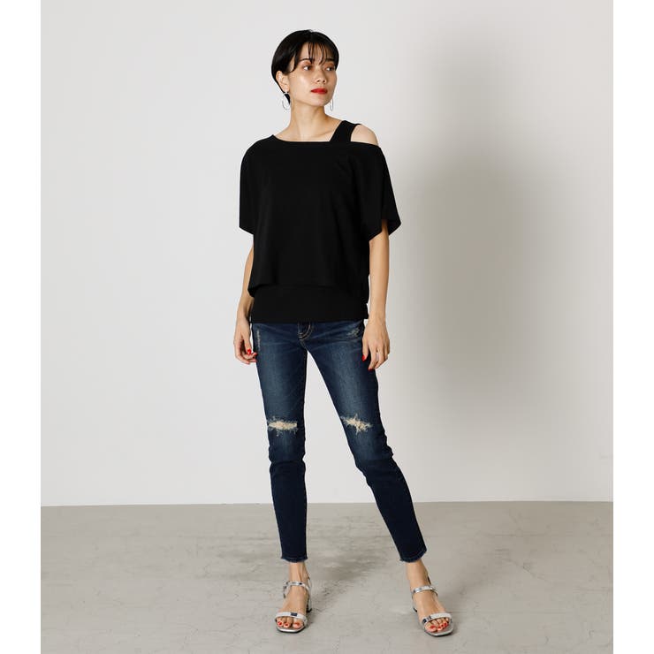 CRASH DENIM SKINNY/クラッシュデニムスキニー[品番：AZLW0017553 