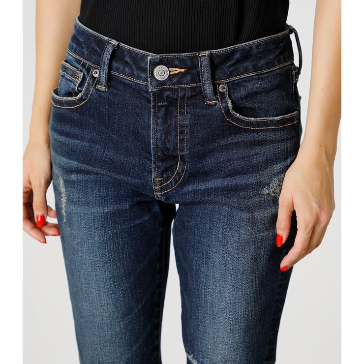 CRASH DENIM SKINNY/クラッシュデニムスキニー[品番：AZLW0017553