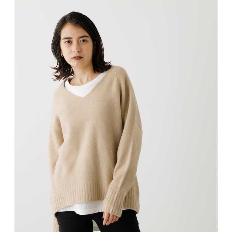 SOFT TOUCH V NECK KNIT/ソフトタッチVネックニット[品番：AZLW0018003