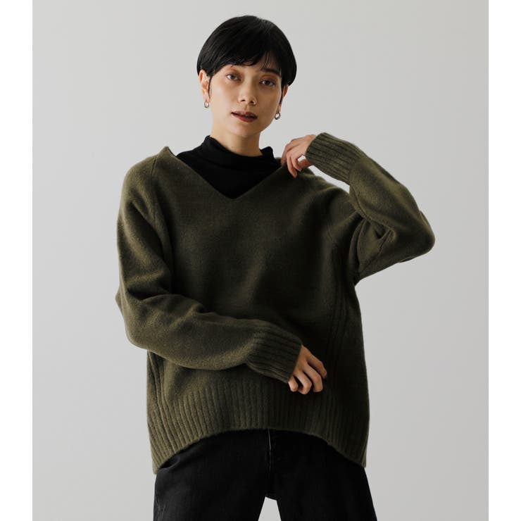 Soft Touch V Neck Knit ソフトタッチvネックニット 品番 Azlw Azul By Moussy アズールバイマウジー のレディースファッション通販 Shoplist ショップリスト