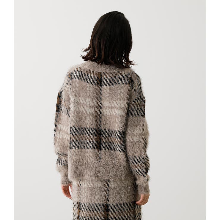 BIG CHECK SHAGGY KNIT/ビッグチェックシャギーニット[品番