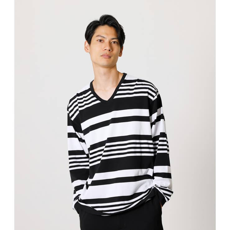 MULTI BORDER LONG TEE/マルチボーダーロングTシャツ[品番