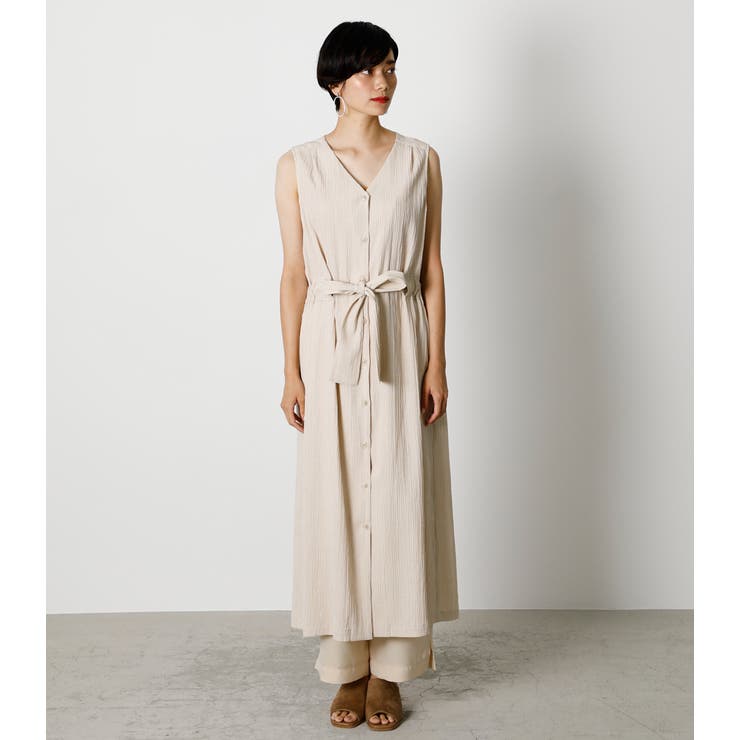 FRONT BUTTON VEST DRESS/フロントボタンベストドレス[品番