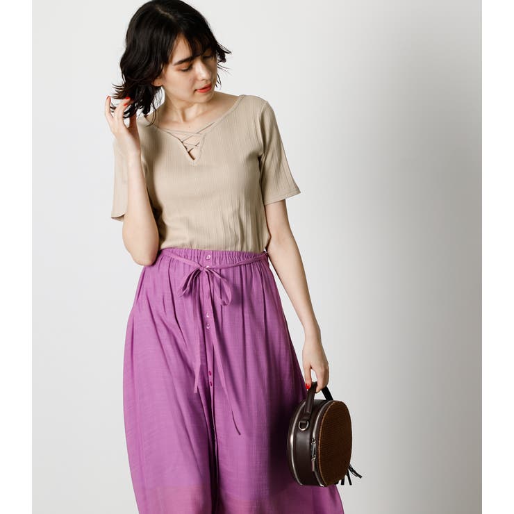 HEART NECK LACE UP TOPS/ハートネック | AZUL BY MOUSSY | 詳細画像2 