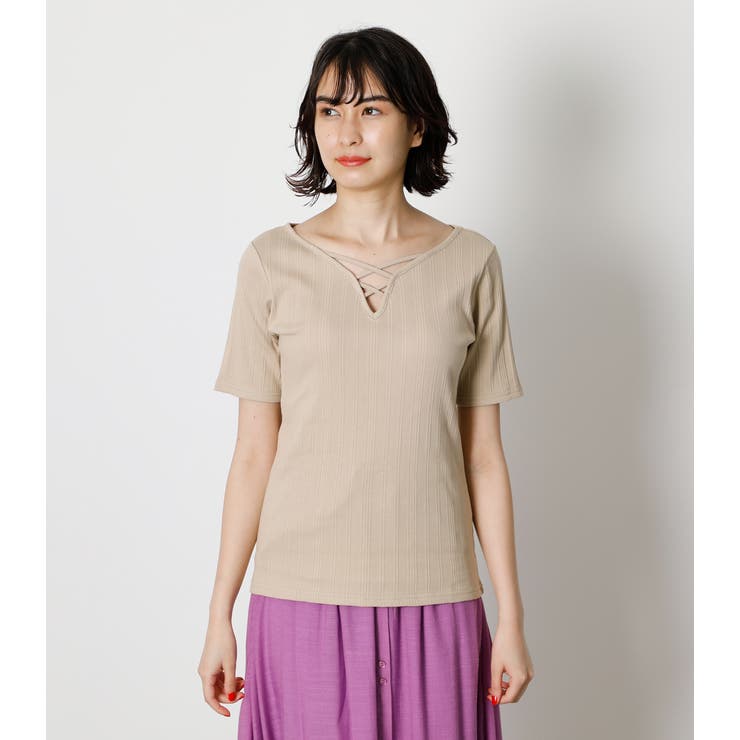 HEART NECK LACE UP TOPS/ハートネック | AZUL BY MOUSSY | 詳細画像4 