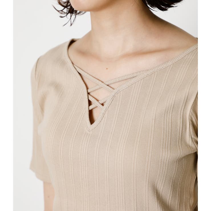 HEART NECK LACE UP TOPS/ハートネック | AZUL BY MOUSSY | 詳細画像7 