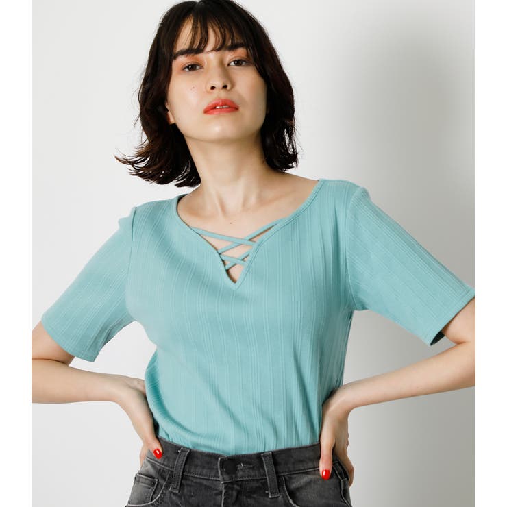 HEART NECK LACE UP TOPS/ハートネック | AZUL BY MOUSSY | 詳細画像10 