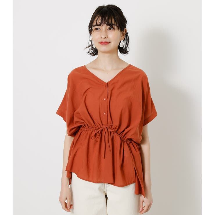 FRONT PEPLUM BLOUSE/フロントペプラムブラウス[品番：AZLW0017514