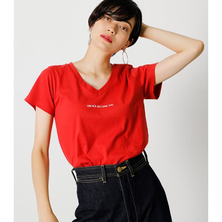 ON N'A V NECK TEE/オンナVネックTシャツ[品番：AZLW0017444