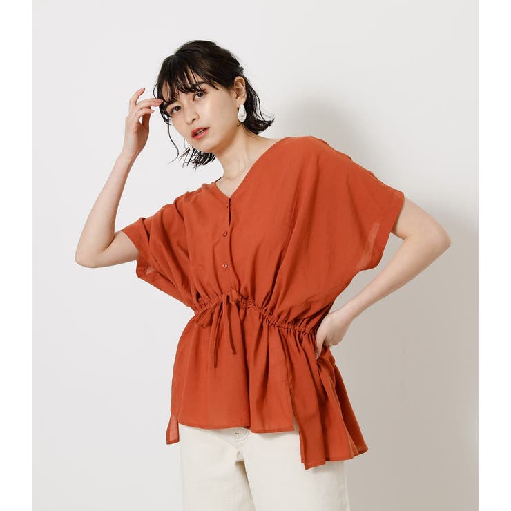 AZUL by moussy 長袖ブラウス　オレンジ　メンズ　S
