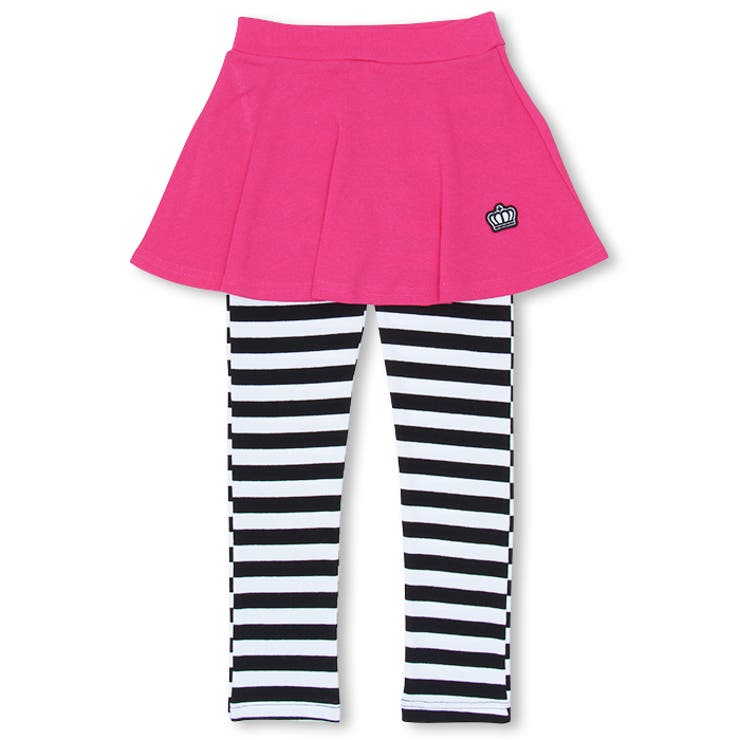 ボーダー/ラズベリー/ロング | スカート付きウルトラストレッチパンツ 6422K | BABYDOLL