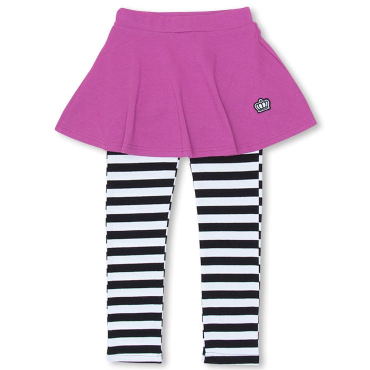 ボーダー/パープル/ロング | スカート付きウルトラストレッチパンツ 6422K | BABYDOLL