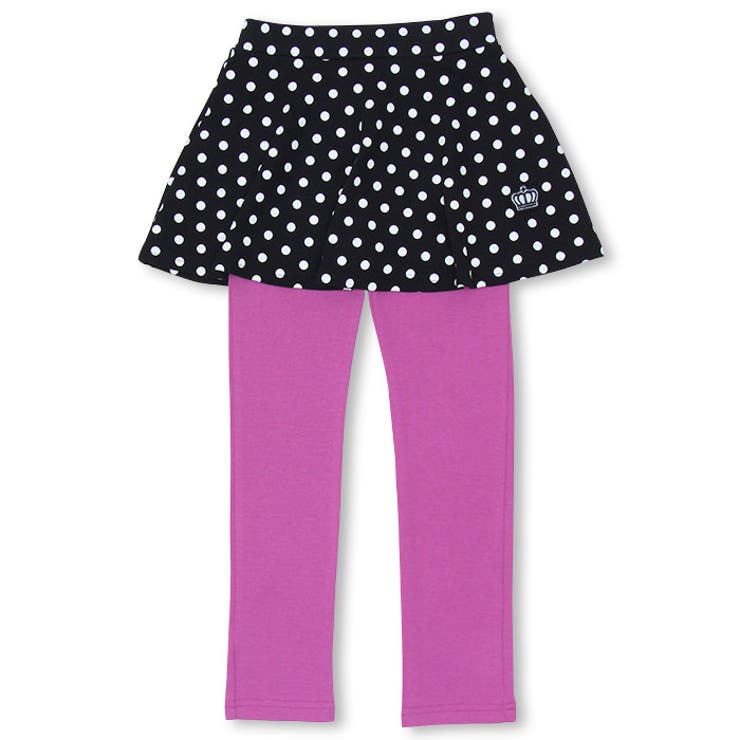 ドット/パープル/ロング | スカート付きウルトラストレッチパンツ 6422K | BABYDOLL